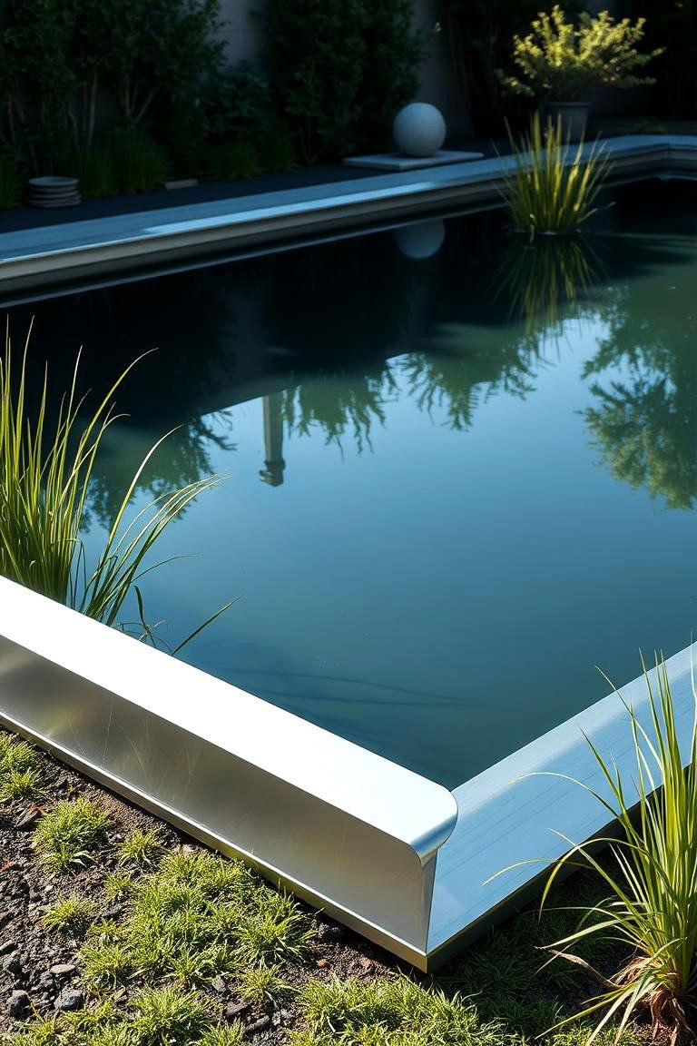 Metal Edging Sleekness - 24 Pond Edging Ideas