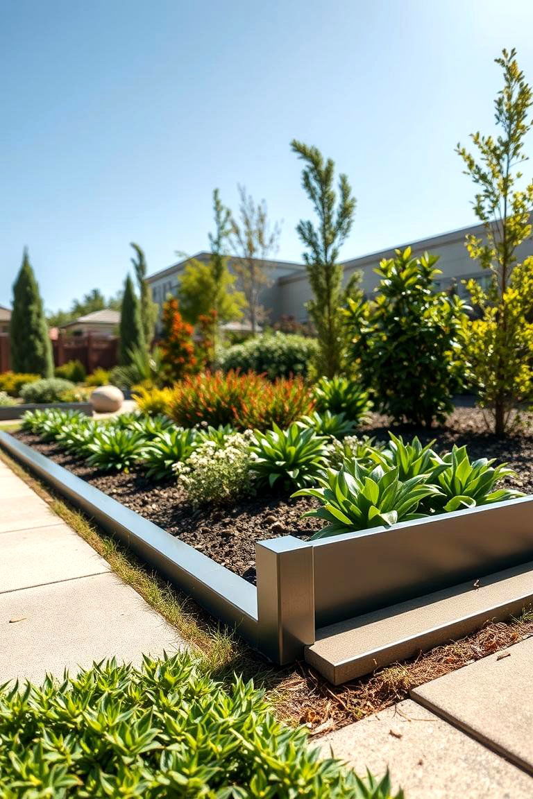 Metal Edging for a Sleek and Durable Option - 24 Mulch Edging Ideas