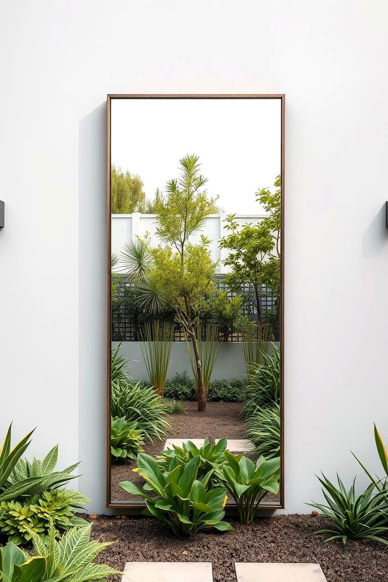 Metal Framed Mirror - 24 Garden Mirror Ideas