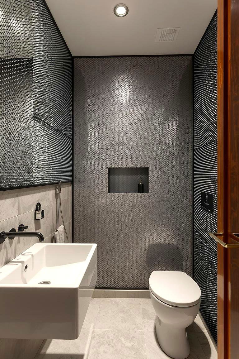 Metal Mesh Panels for an Industrial Touch - 24 Bathroom Wall Paneling Ideas