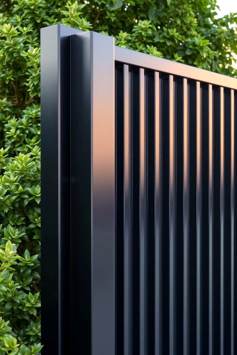Metal Panel Fence - 24 Backyard Fence Ideas