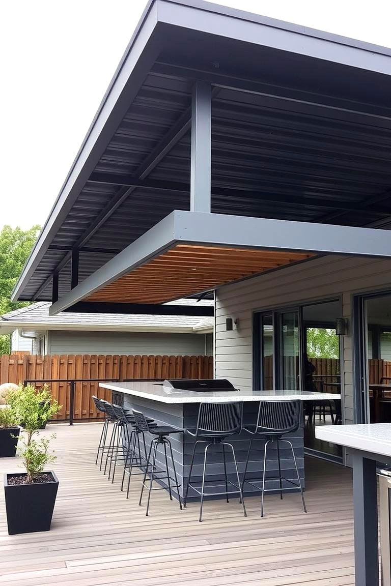 Metal Roof Section - 24 Partially Covered Deck Ideas