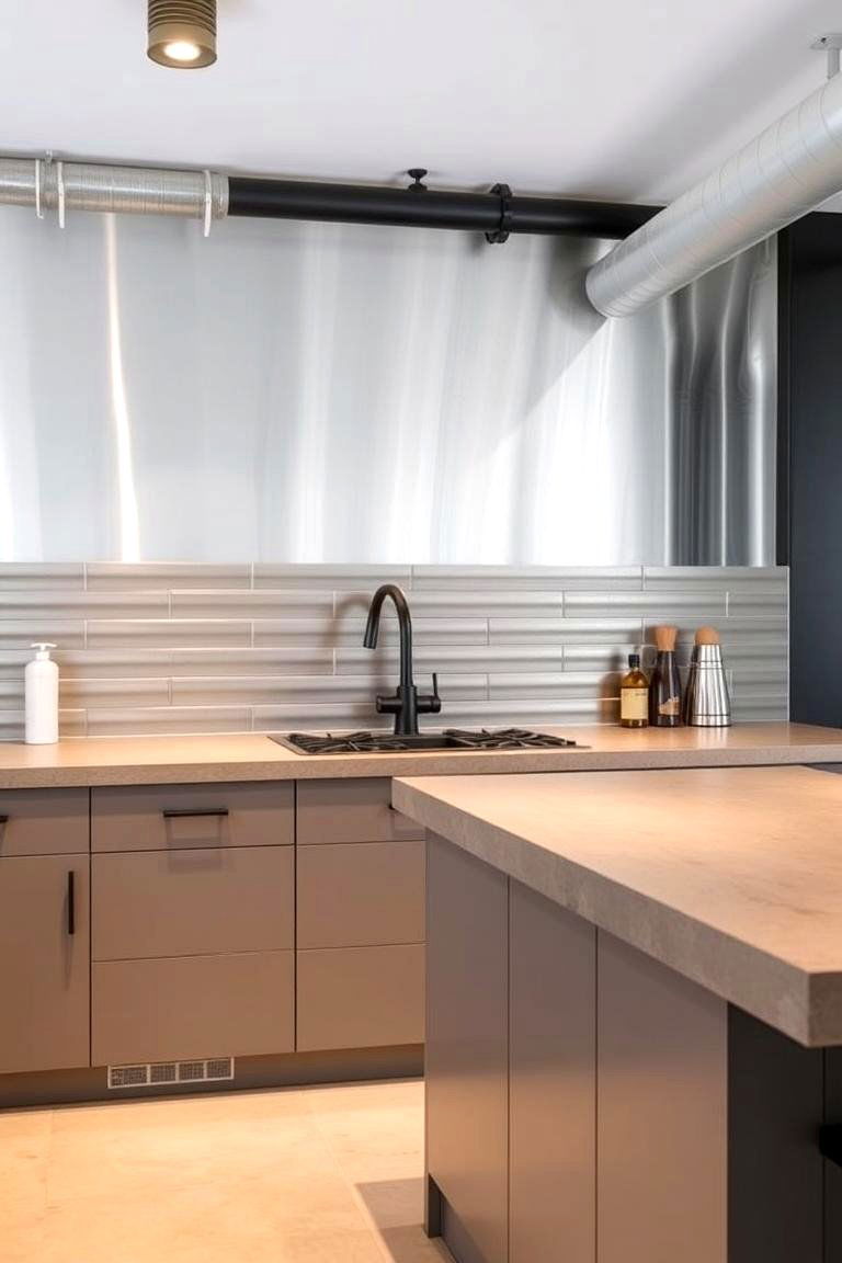 Metal Shiplap for Industrial Edge - 24 Shiplap Backsplash Ideas for Your Kitchen