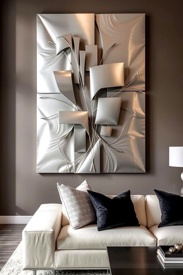 Metal Wall Sculptures - 24 living room wall decor ideas