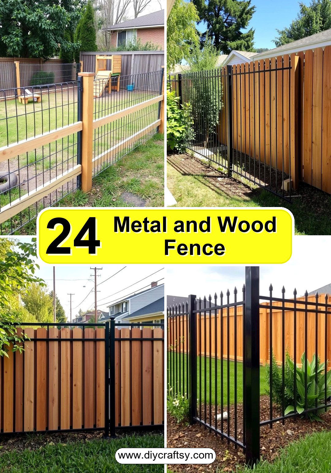 Metal and Wood Fence