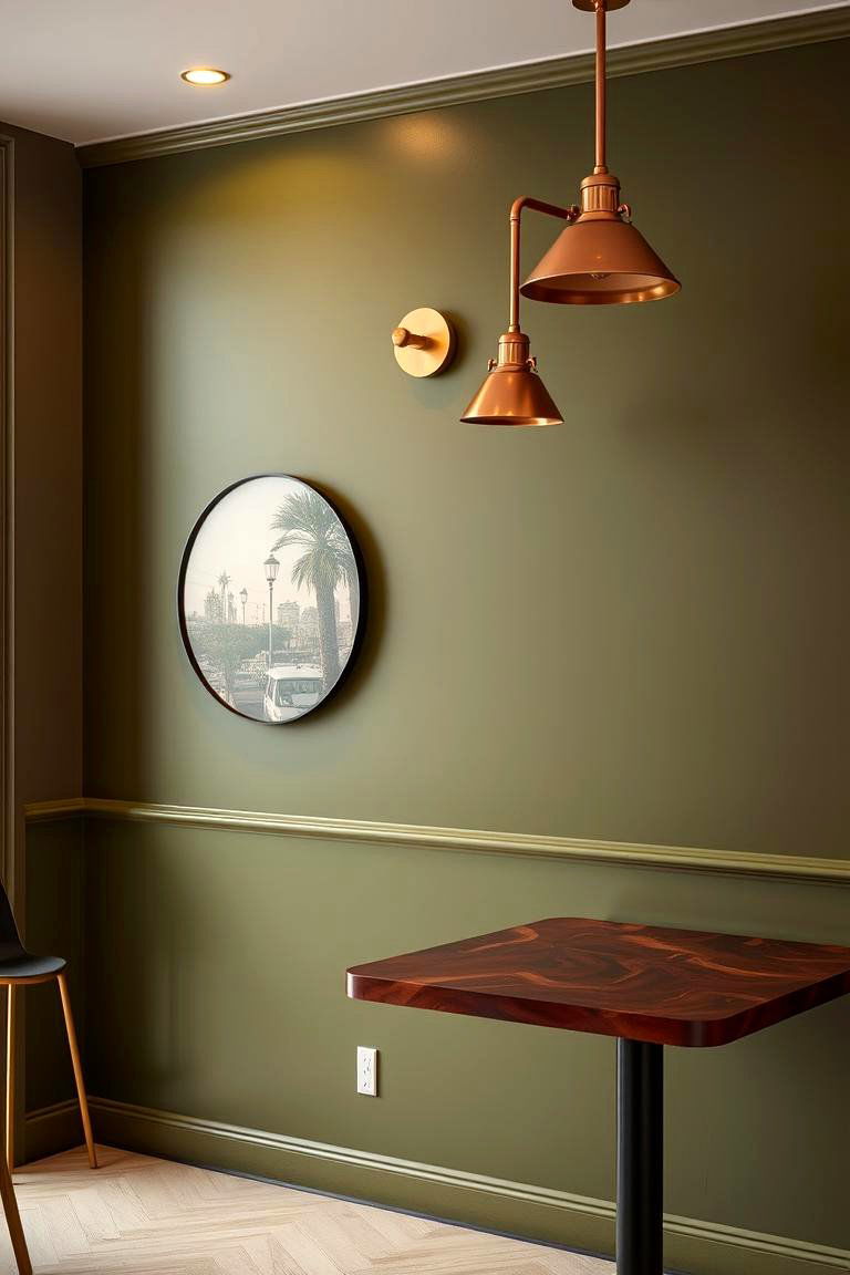 Metallic Accented Olive - 24 Olive Green Accent Wall Ideas