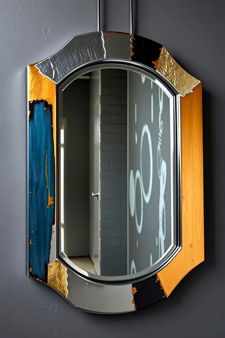 Metallic Accents - 24 Mirror Painting Ideas