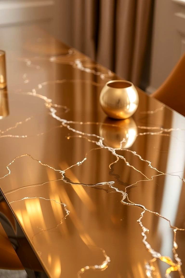 Metallic Accents - 24 Wedding Table Decoration Ideas