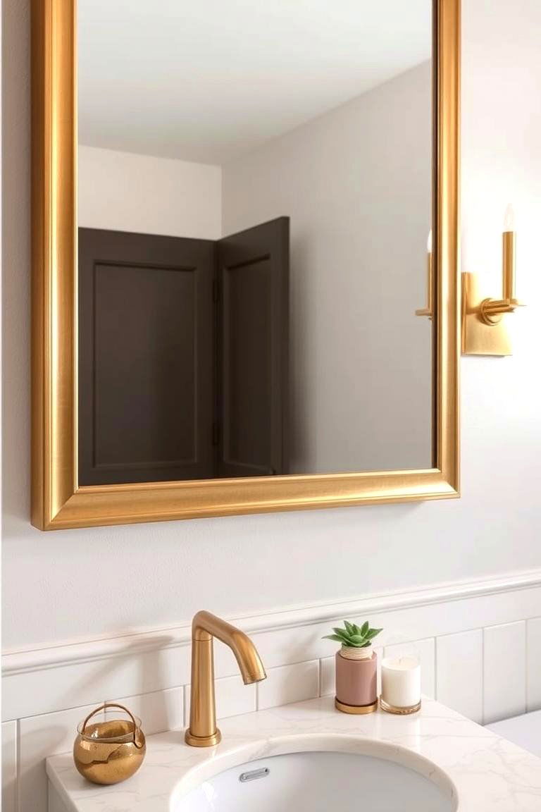 Metallic Accents - 24 Bathroom Wall Ideas