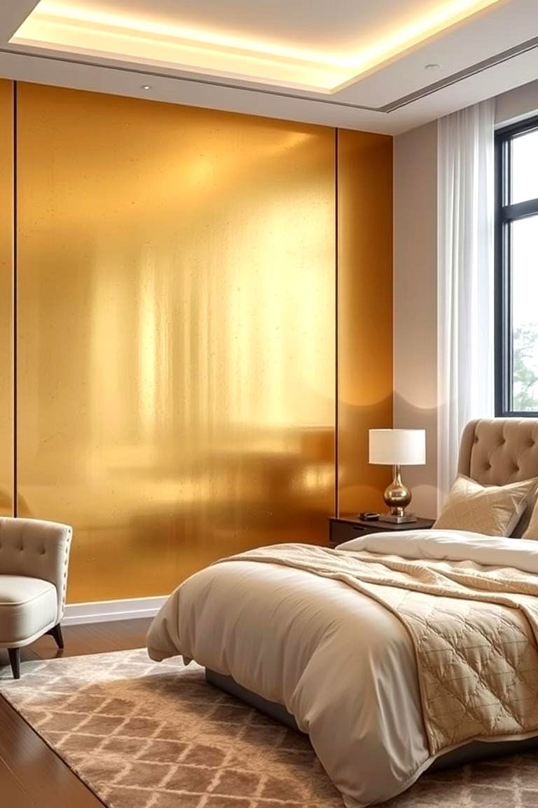 Metallic Accents - 24 Bedroom Wall Painting Ideas