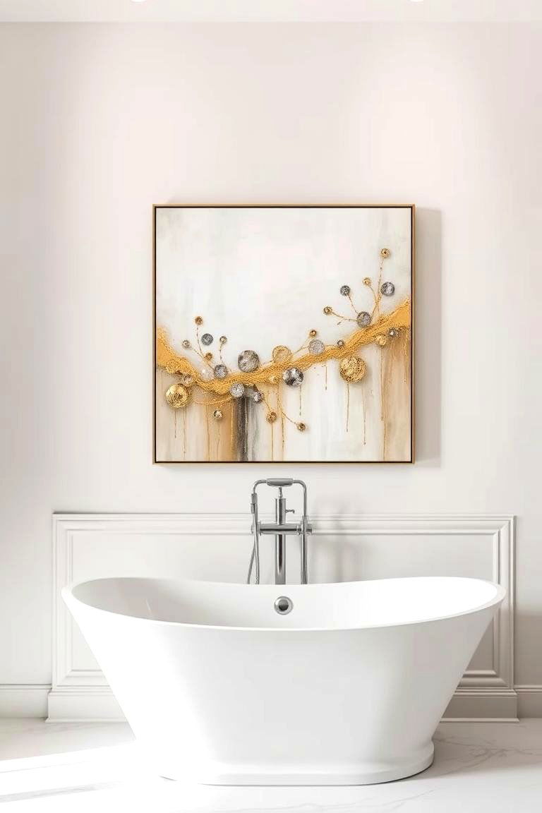 Metallic Accents for a Touch of Glamour - 24 Bathroom Art Ideas