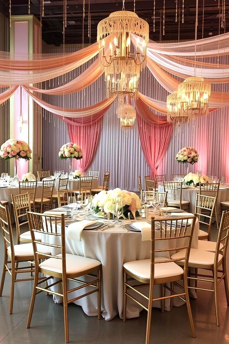 Metallic Accents in Decor - 24 Glamorous Wedding Ideas