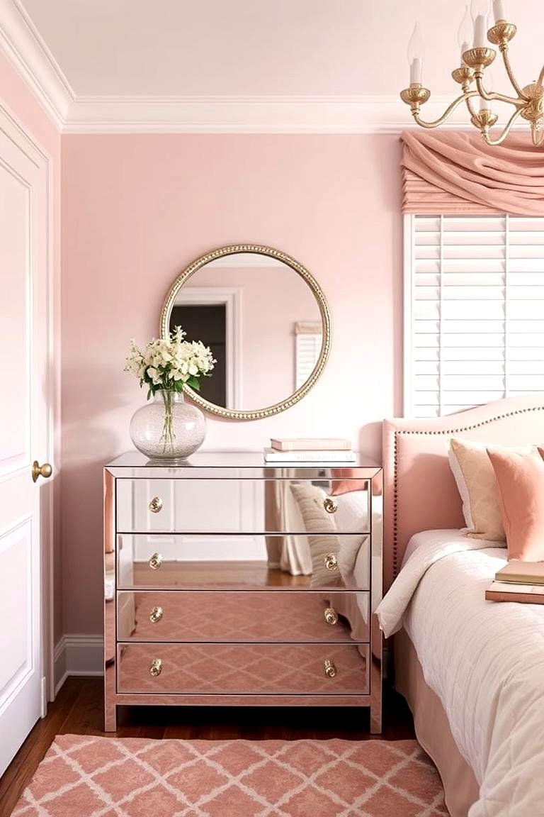 Metallic Blush Accented Furniture - 24 Blush Pink Bedroom Ideas