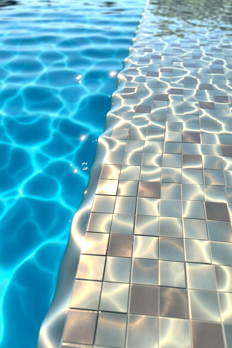 Metallic Finish Tiles - 24 Waterline Pool Tile Ideas