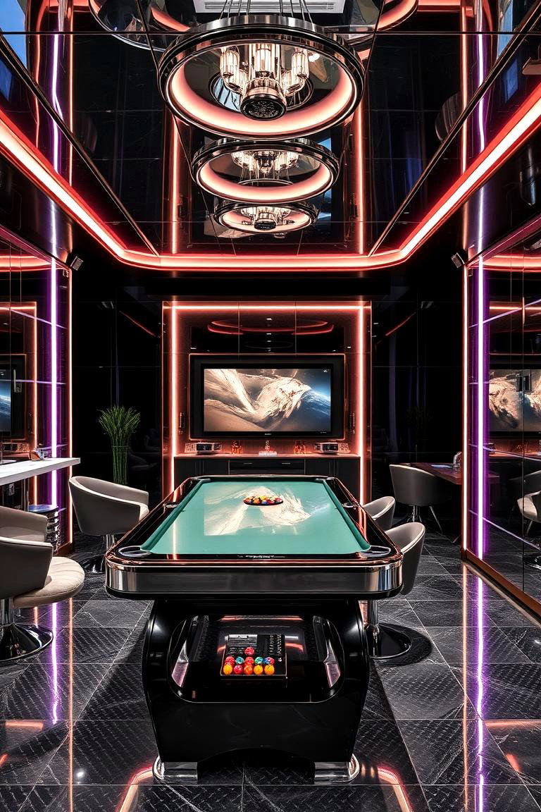 Metallic Finishes - 24 Game Room Paint Ideas