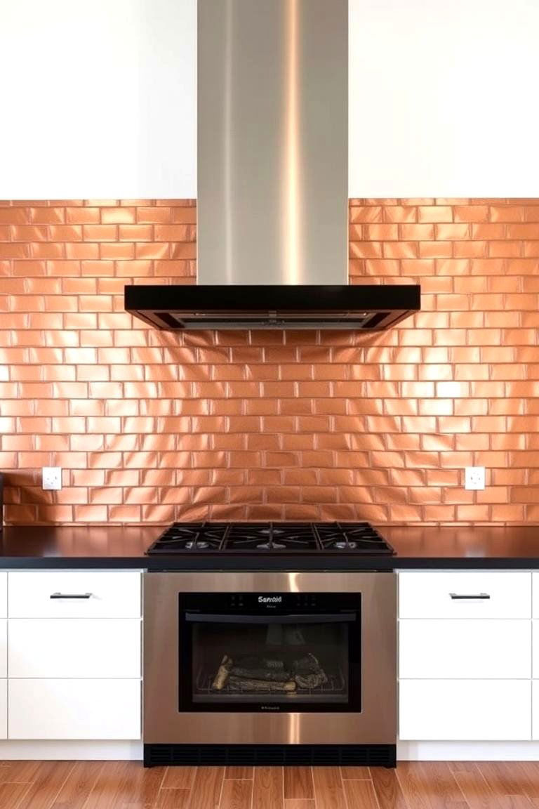 Metallic Finishes - 24 Fireplace Backsplash Ideas