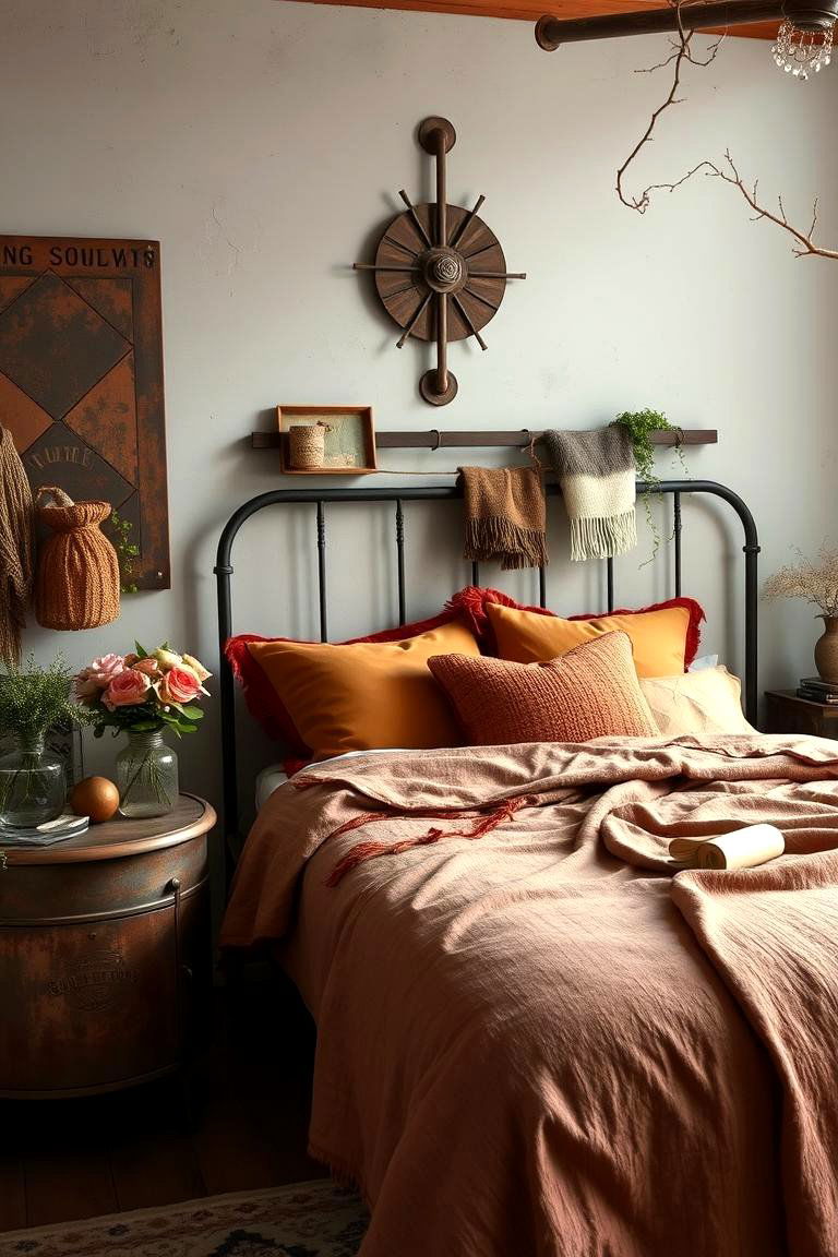 Metallic Rust Decor Elements - 24 Rust Bedroom Ideas