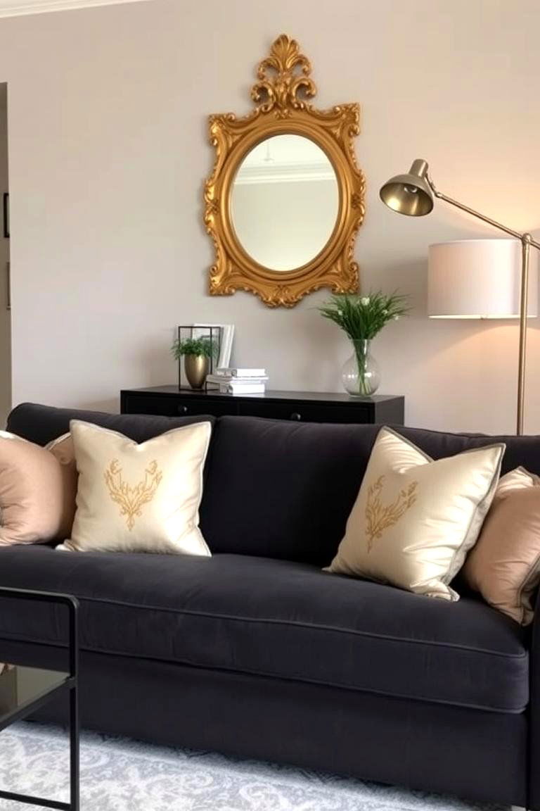 Metallic Touches Adding Glamour with Gold or Silver - 24 Grey and Beige Living Room Ideas