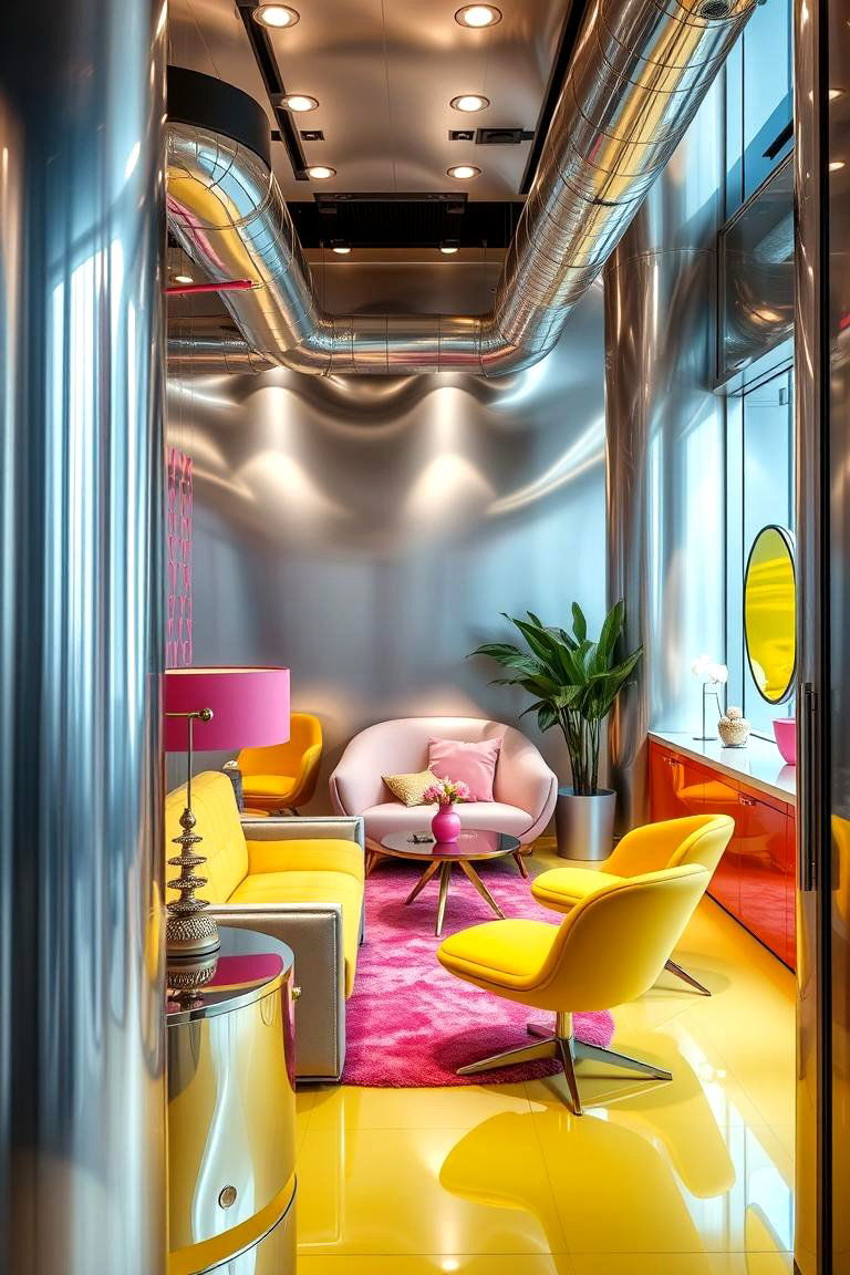 Metallic Touches and Bold Color Combinations - 24 How to Decorate With Yellow and Pink