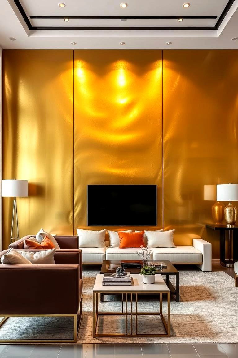 Metallic Wall for Glam and Shine - 24 Feature Wall Ideas