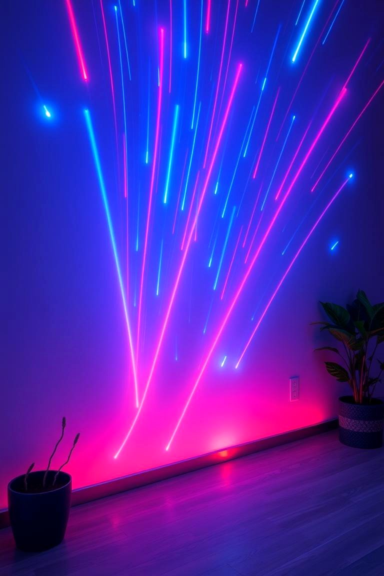 Meteor Shower LED Strips - 24 galaxy space-themed bedroom ideas