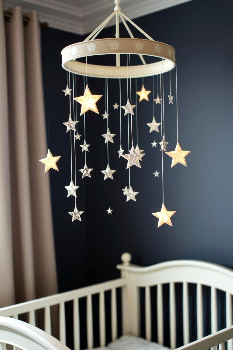 Meteor Shower Mobile Magic - 24 Space-themed Nursery Ideas