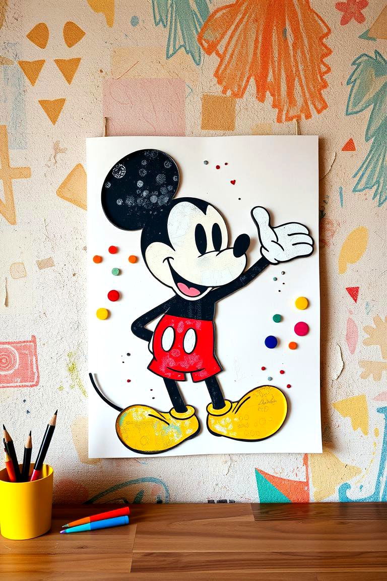 Mickey Mouse Art Collage - 24 Mickey Mouse Room Decor Ideas