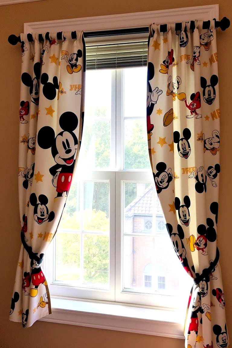 Mickey Mouse Curtains - 24 Mickey Mouse Room Decor Ideas
