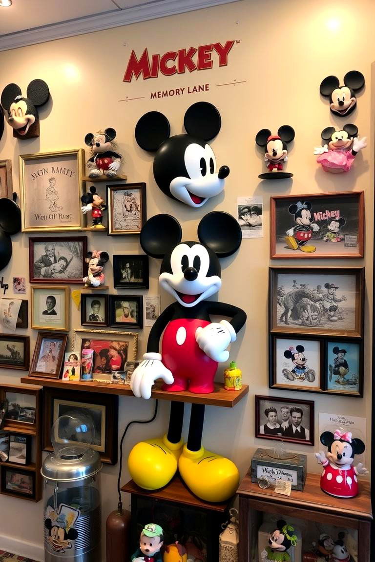 Mickey Mouse Memory Lane Display - 24 Mickey Mouse Room Decor Ideas