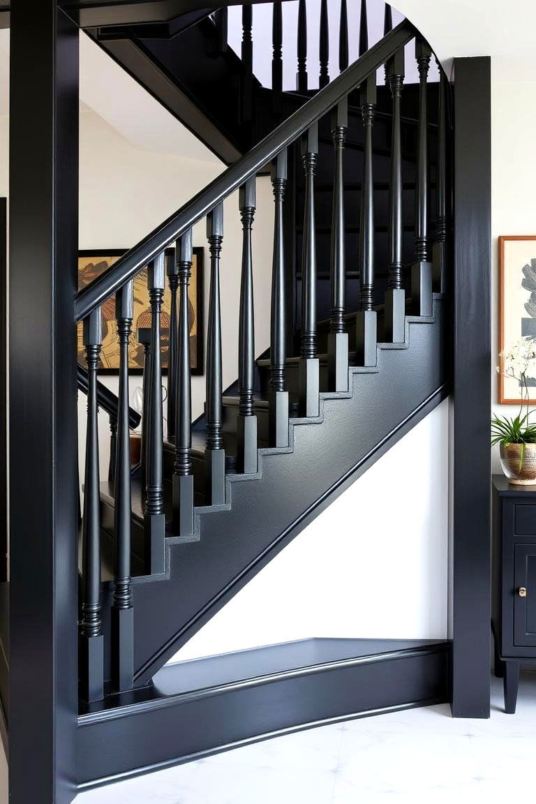 Mid Century Modern - 24 black staircase ideas