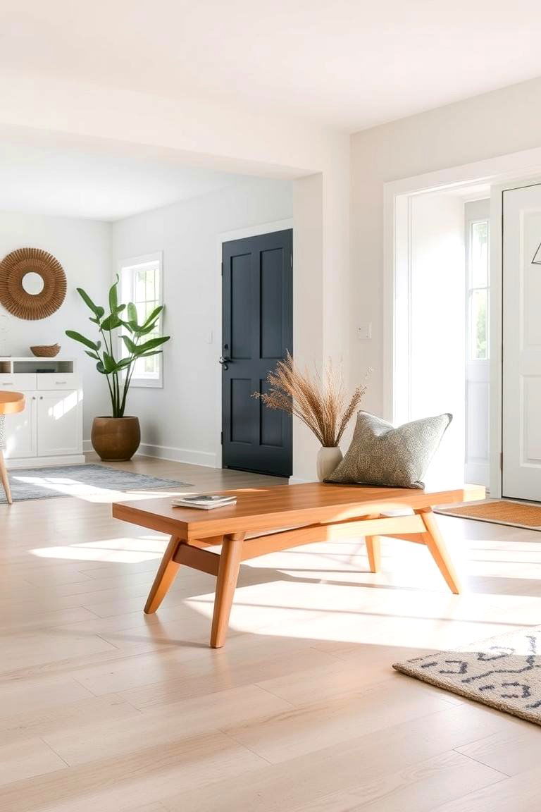 Mid Century Modern Bench - 24 Entryway Bench Ideas