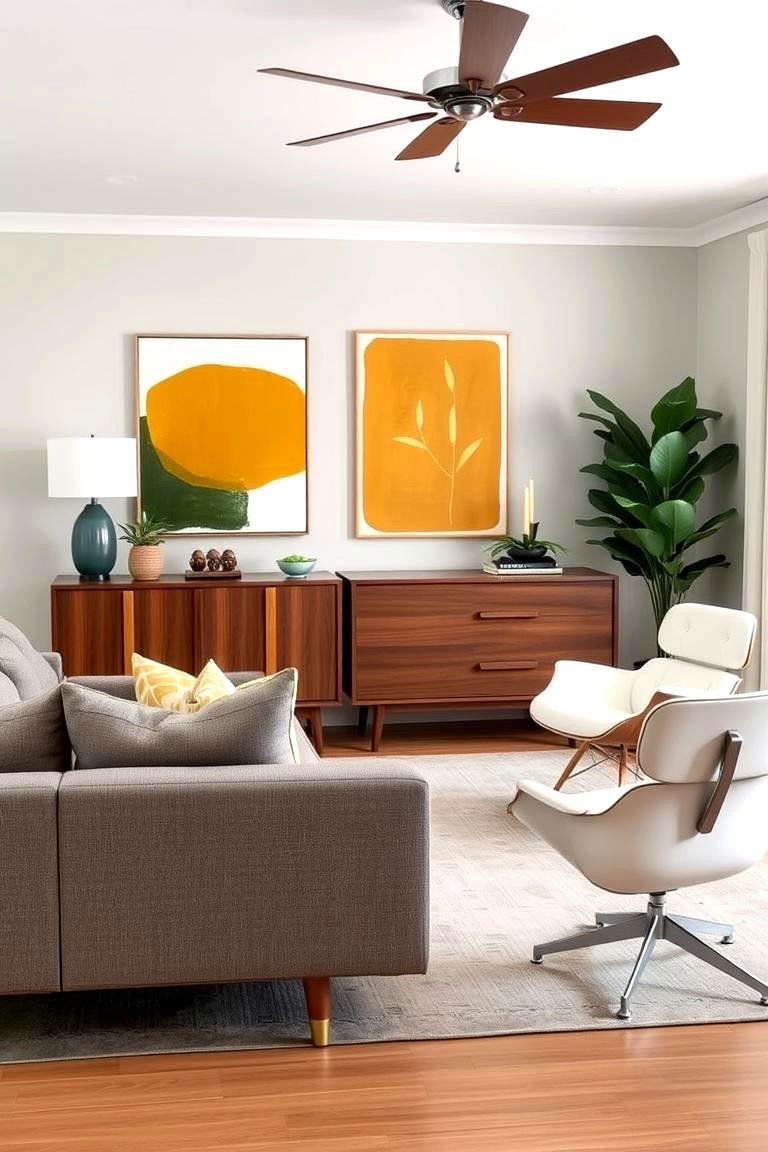 Mid Century Modern Marvel - 24 Grey Couch Living Room Ideas