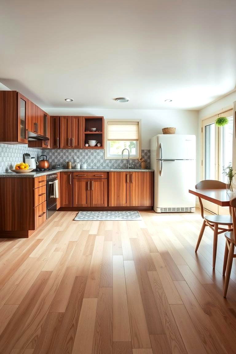 Mid Century Modern on Light Wood - 24 Light Wood Floor Kitchen Ideas