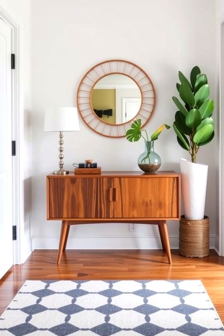 Mid Century Modern with Vintage Inspired Furniture - 24 Modern Entryway Ideas
