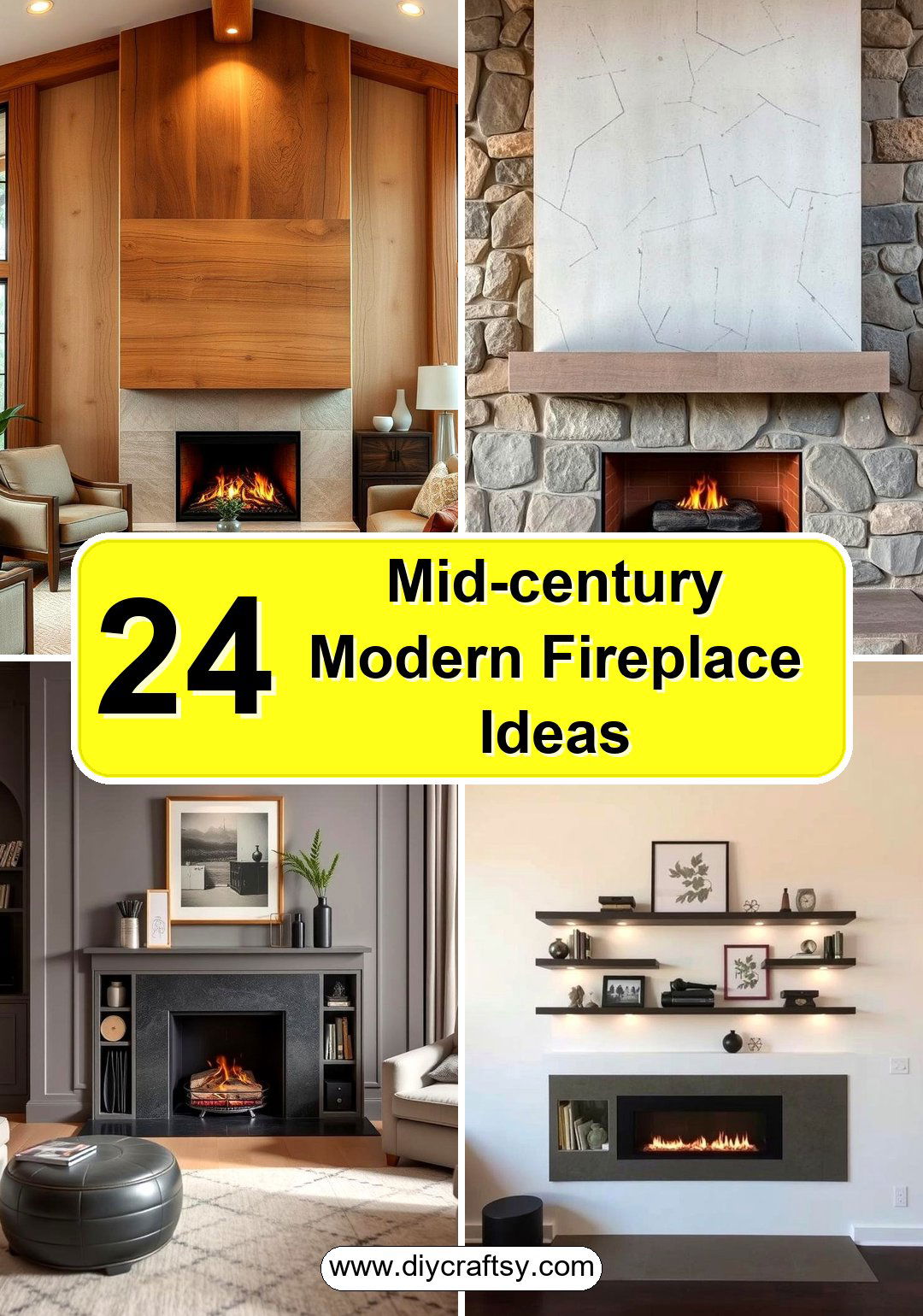 Mid-century Modern Fireplace Ideas