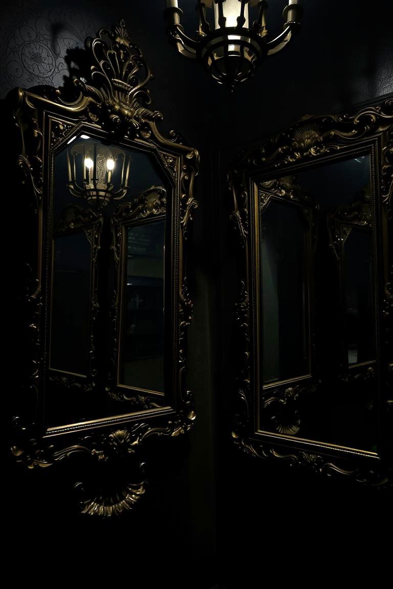 Midnight Mystery with Ornate Mirrors - 24 Vampire Bedroom Ideas