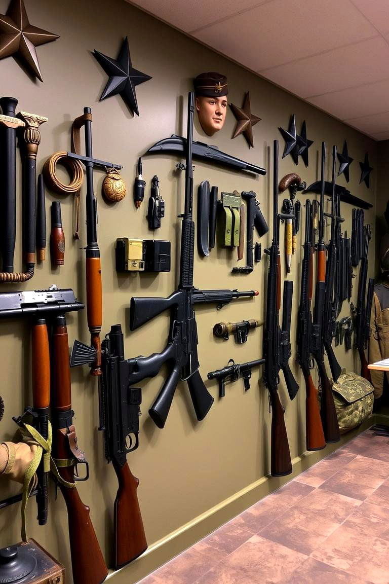 Military Memorabilia Wall - 24 Gun Wall Ideas