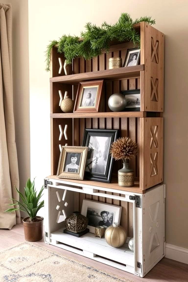 Milk Crate Display Shelf for Decor - 24 Milk Crate Storage Ideas
