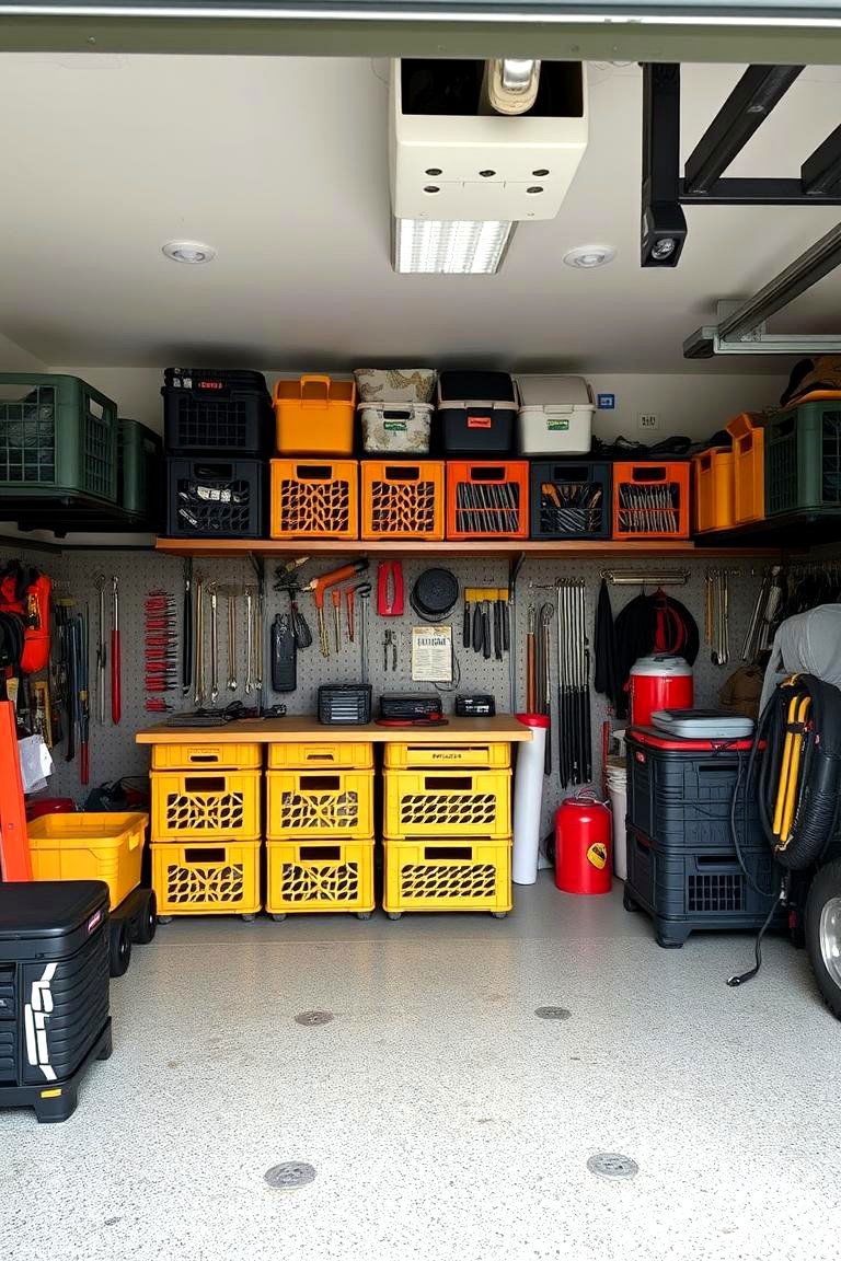 Milk Crate Garage Storage - 24 Milk Crate Storage Ideas