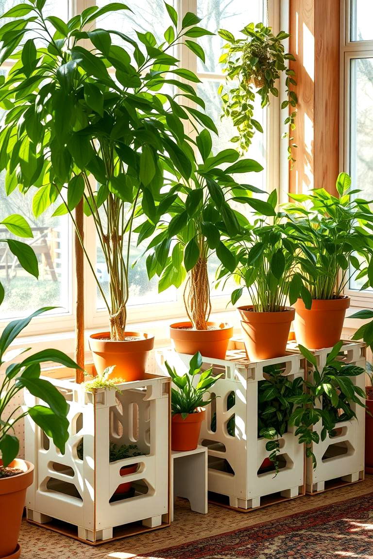 Milk Crate Indoor Plant Holder - 24 Milk Crate Storage Ideas