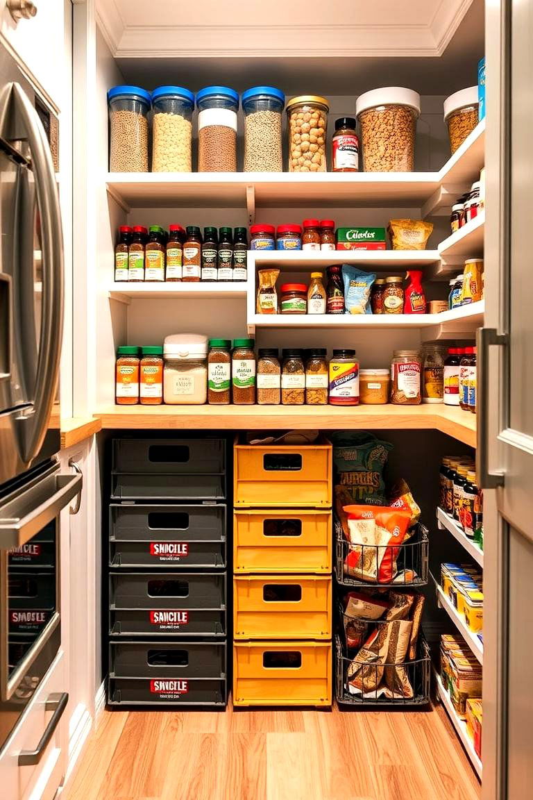Milk Crate Pantry Storage - 24 Milk Crate Storage Ideas