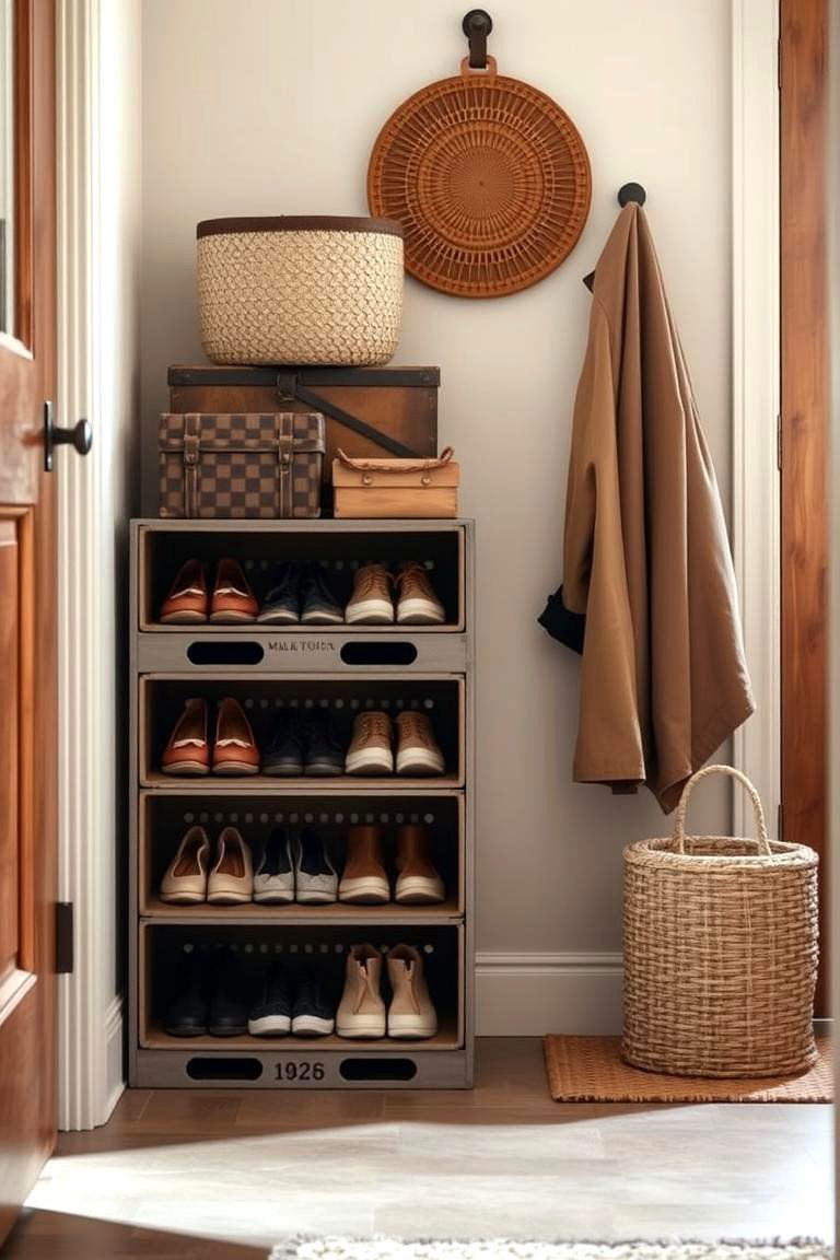 Milk Crate Shoe Organizer - 24 Milk Crate Storage Ideas