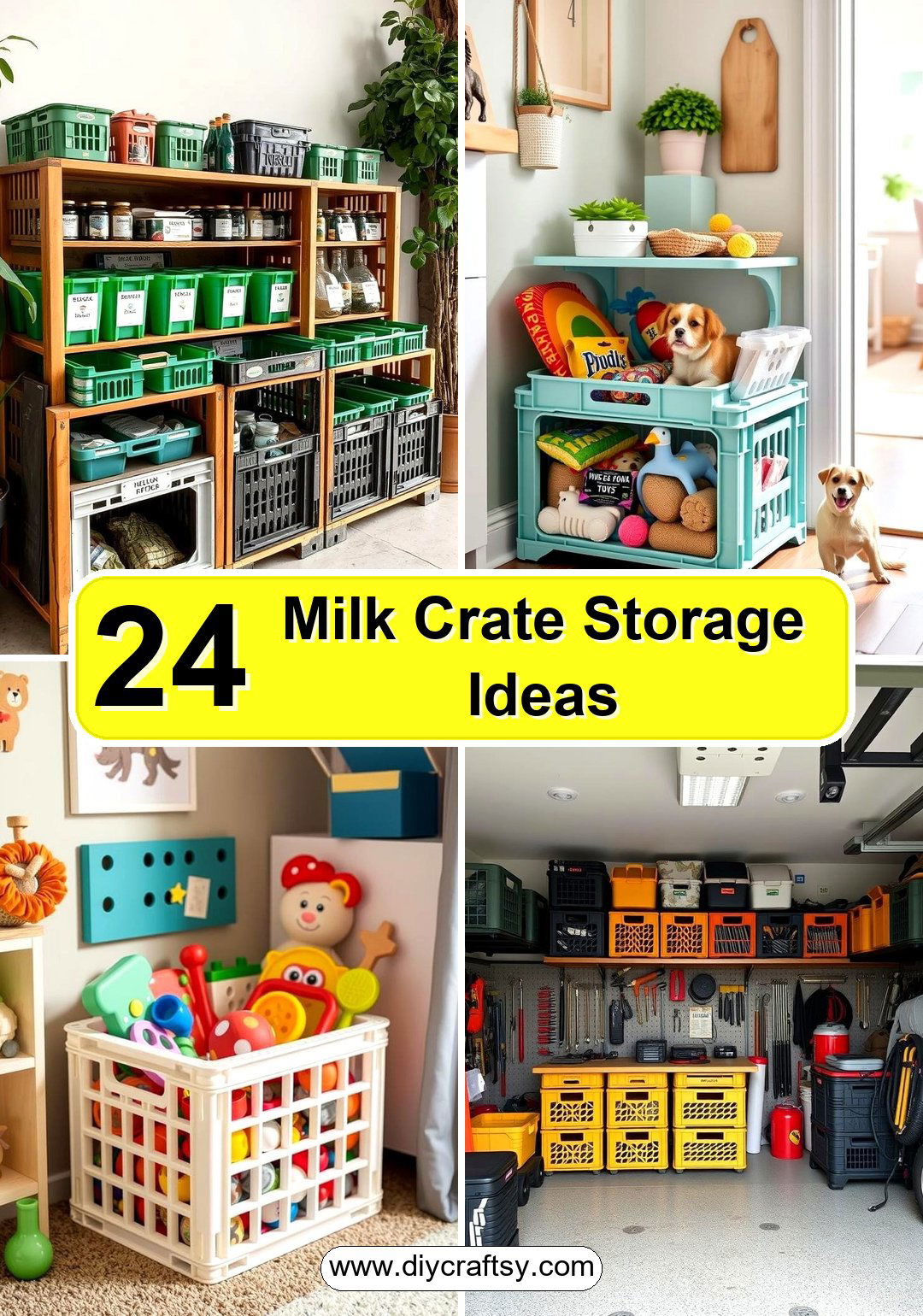 Milk Crate Storage Ideas
