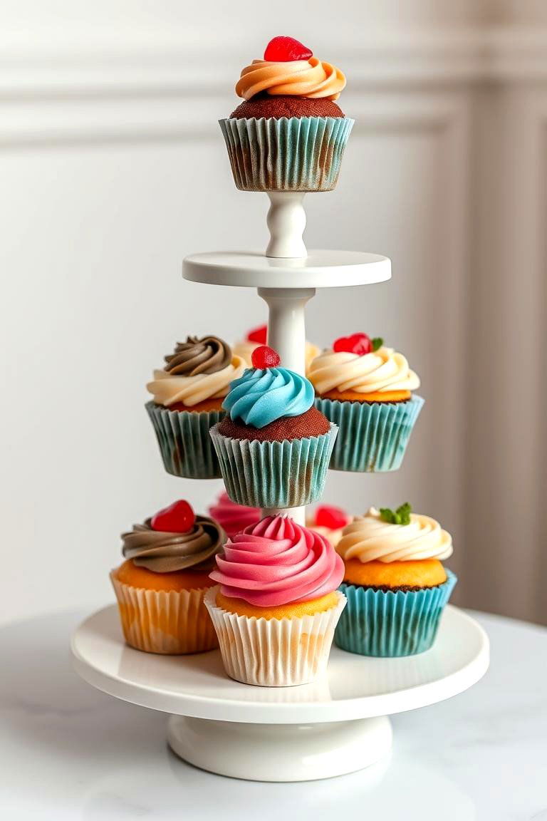 Mini Cupcake Tower - 24 Wedding Dessert Ideas