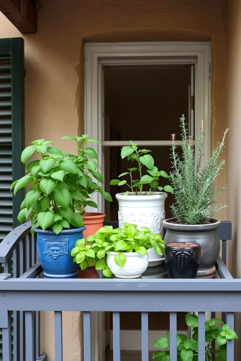 Mini Herb Garden Corner - 24 Second Story Balcony Ideas