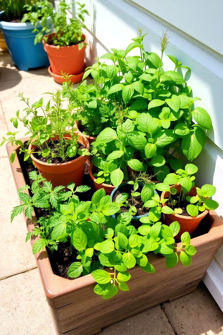 Mini Herb Garden - 24 Cheap Backyard Makeover Ideas
