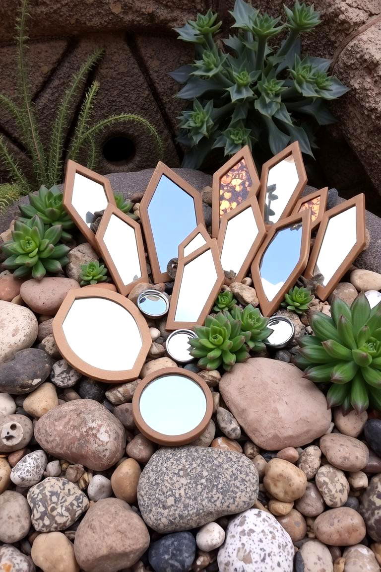 Mini Mirror Cluster - 24 Garden Mirror Ideas