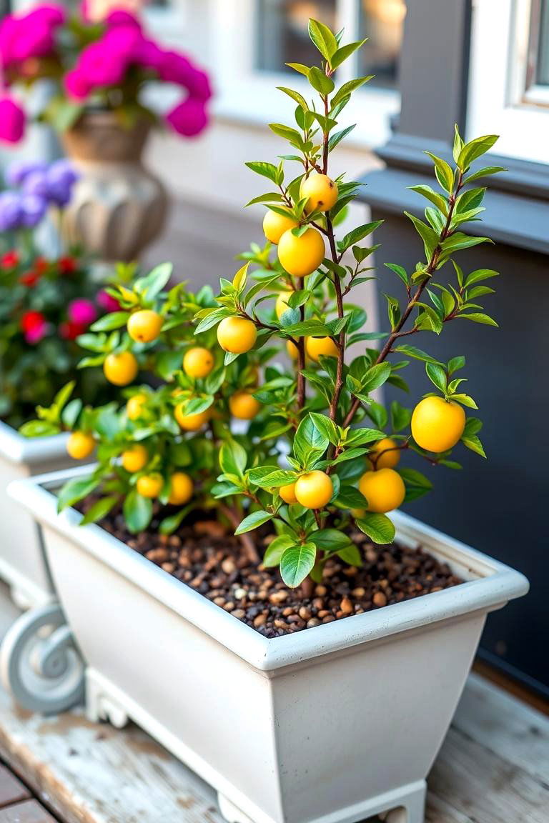 Miniature Dwarf Fruit Garden - 24 Container Garden Ideas