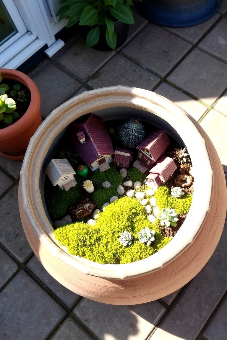 Miniature Fairy Garden in a Container - 24 Patio Small Garden Ideas