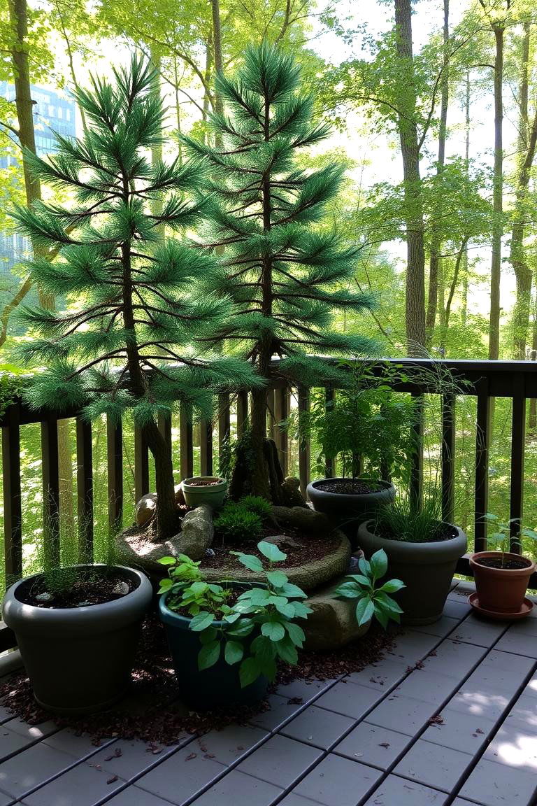 Miniature Forest Corner - 24 Deck Decorating Ideas With Plant